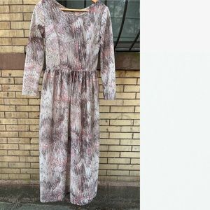 VINTAGE MAXI DRESS / MARBLE PRINT WITH LUREX SPARKLE. SIZE SMALL